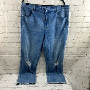 R Jeans the high rise distressed cropped jeans with raw hem